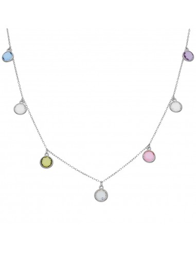 GARGANTILLA PLATA 925MM PIEDRAS COLORES