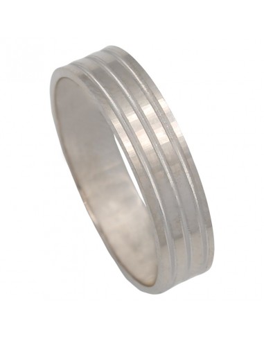 ALIANZA TALLLADA ORO BLANCO DE 18KL -5MM