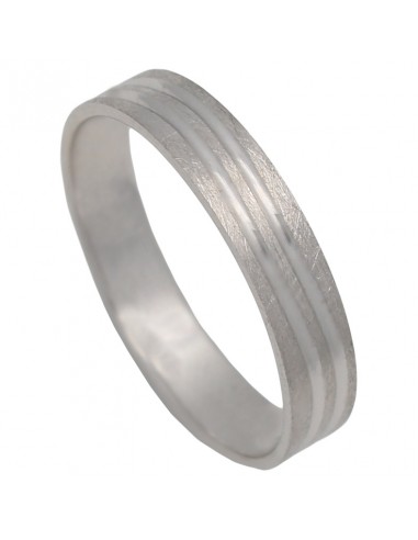 ALIANZA TALLADA ORO BLANCO DE 18KL - 4MM