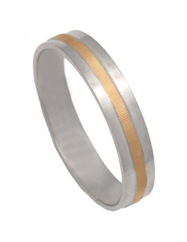 ALIANZA BICOLOR ORO DE 18KL - 4MM