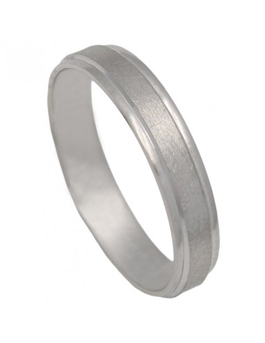 ALIANZA ORO BLANCO 18KL MATE-BRILLO -4MM