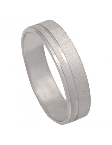 ALIANZA ORO BLANCO 18KL MATE-BRILLO -5MM
