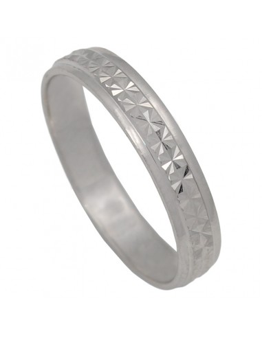 ALIANZA TALLADA ORO BLANCO DE 18KL - 4MM