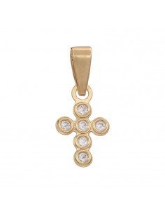 CRUZ ORO 18KL CIRCONITAS