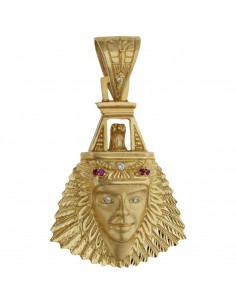 COLGANTE CARA INDIO ORO 18KL