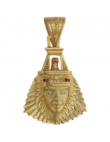 COLGANTE CARA INDIO ORO 18KL