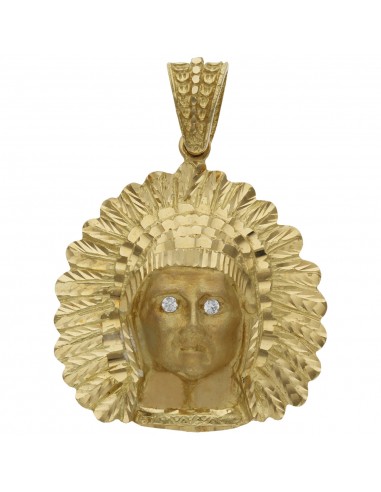 CABEZA INDIO ORO 18KL - 35X40MM