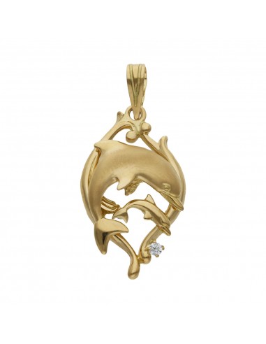 COLGANTE DELFINES ORO 18KL - 16X28MM