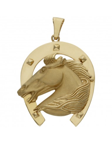 CABEZA CABALLO Y HERRADURA ORO 18KL