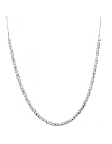 COLLAR BOLAS TALLADAS ORO BLANCO 18KL
