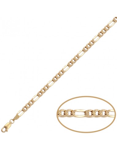 CADENA HUECA 3x1 ORO 18KL - 4MM