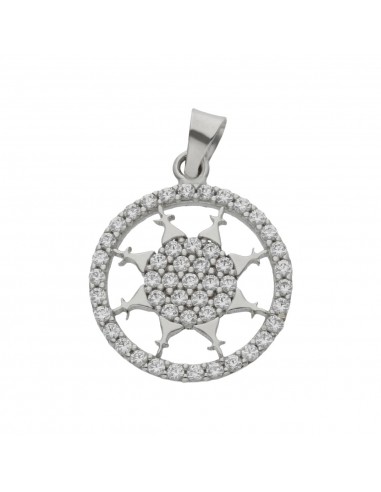COLGANTE ORO BLANCO 18KL SOL CIRCONITAS