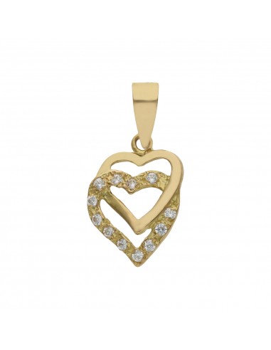 COLGANTE ORO 18KL CORAZONES ENTRELAZADOS