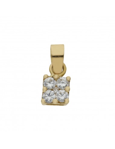 COLGANTE ORO 18KL CUADRADO CIRCONITAS