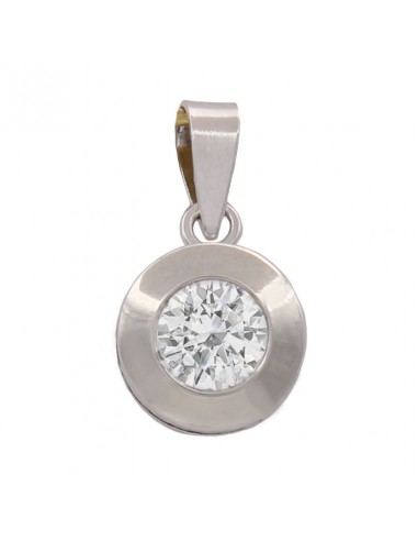 COLGANTE ORO BLANCO 18KL CIRCONITA - 9MM