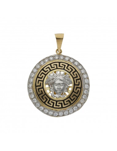 COLGANTE ORO 18KL CON GRECA CIRCONITAS